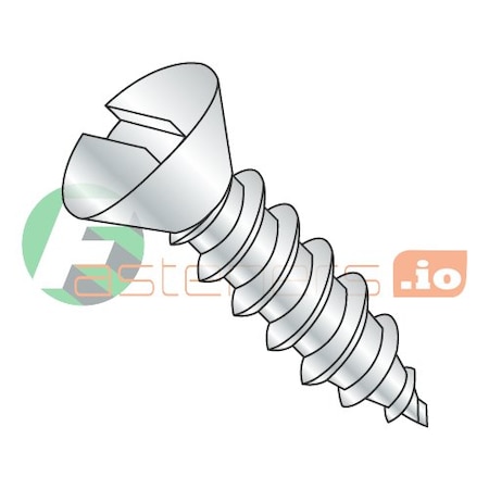 Newport Fasteners Sheet Metal Screw, #6 x 1 in, Zinc Plated Steel Oval Head Slotted Drive, 9000 PK 538512